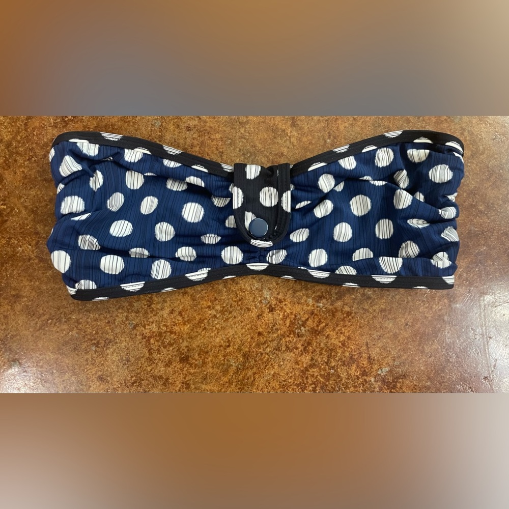 Polka dot strapless bikini top size medium